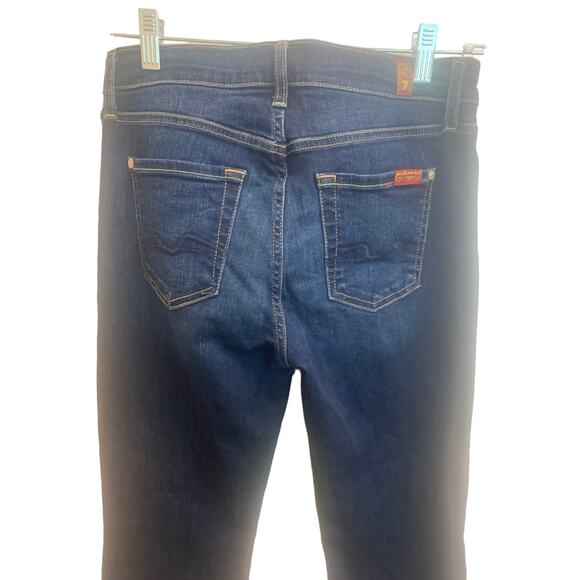 7FAMK sz 26 Seven For All Mankind Classic Dark Wash Stretch Bootcut 26X31 - Picture 7 of 10